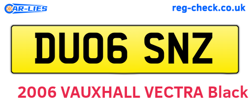 DU06SNZ are the vehicle registration plates.