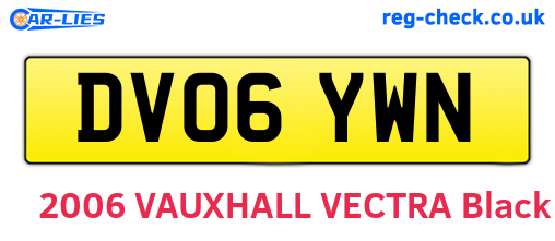 DV06YWN are the vehicle registration plates.