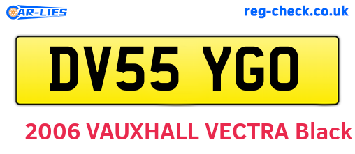DV55YGO are the vehicle registration plates.