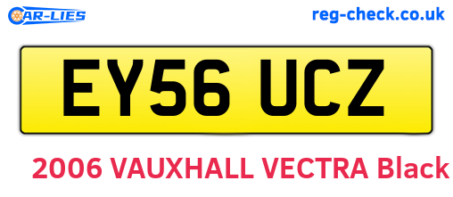 EY56UCZ are the vehicle registration plates.