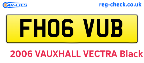FH06VUB are the vehicle registration plates.