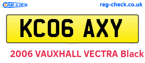 KC06AXY are the vehicle registration plates.