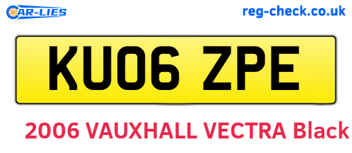 KU06ZPE are the vehicle registration plates.