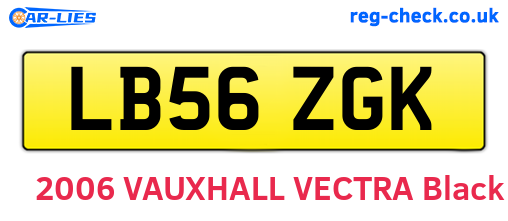 LB56ZGK are the vehicle registration plates.