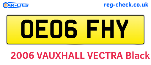 OE06FHY are the vehicle registration plates.