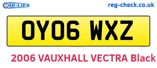 OY06WXZ are the vehicle registration plates.