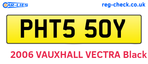 PHT550Y are the vehicle registration plates.