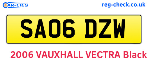 SA06DZW are the vehicle registration plates.