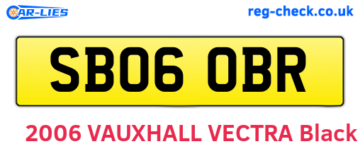 SB06OBR are the vehicle registration plates.