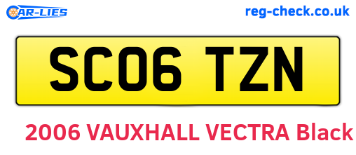 SC06TZN are the vehicle registration plates.