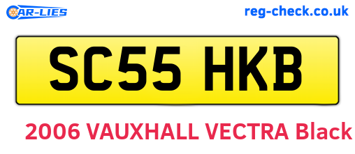 SC55HKB are the vehicle registration plates.