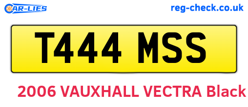 T444MSS are the vehicle registration plates.