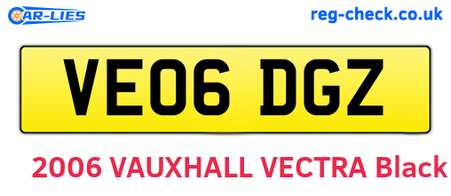 VE06DGZ are the vehicle registration plates.