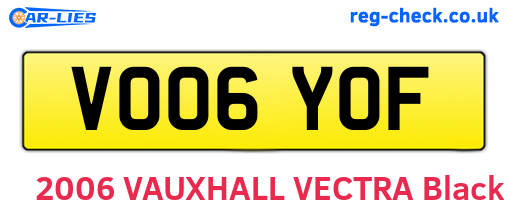 VO06YOF are the vehicle registration plates.