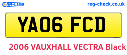 YA06FCD are the vehicle registration plates.
