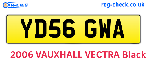 YD56GWA are the vehicle registration plates.
