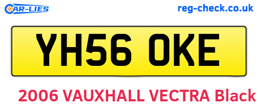 YH56OKE are the vehicle registration plates.