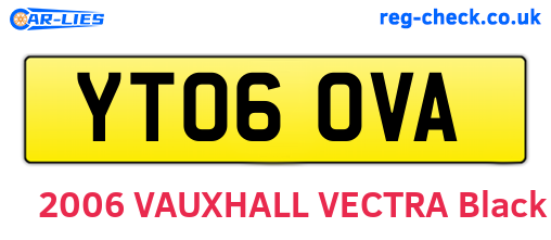 YT06OVA are the vehicle registration plates.