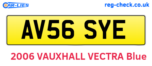 AV56SYE are the vehicle registration plates.