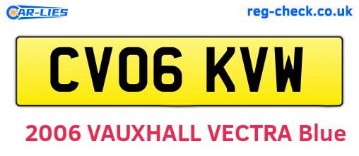 CV06KVW are the vehicle registration plates.