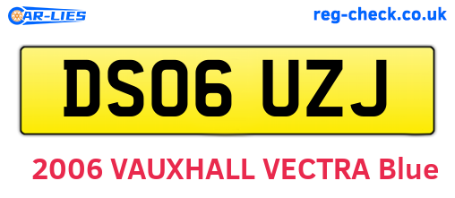 DS06UZJ are the vehicle registration plates.