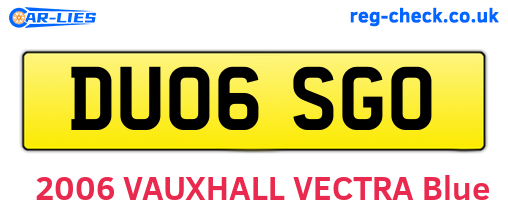 DU06SGO are the vehicle registration plates.