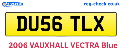 DU56TLX are the vehicle registration plates.