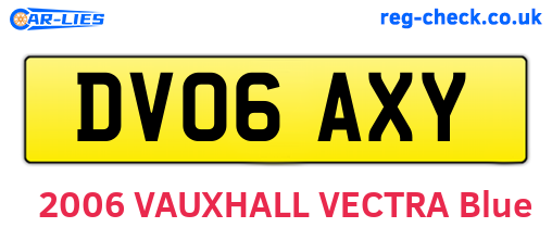 DV06AXY are the vehicle registration plates.
