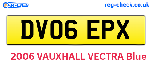 DV06EPX are the vehicle registration plates.