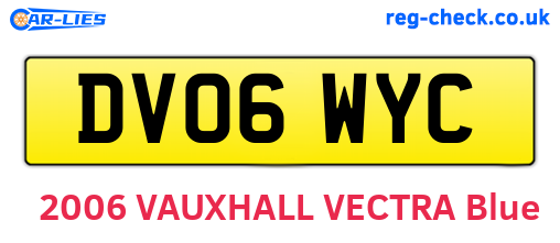DV06WYC are the vehicle registration plates.