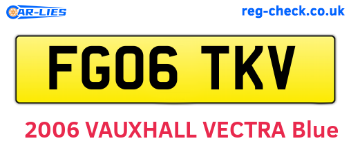 FG06TKV are the vehicle registration plates.