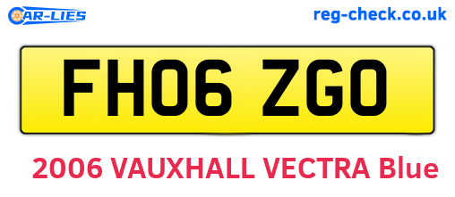 FH06ZGO are the vehicle registration plates.