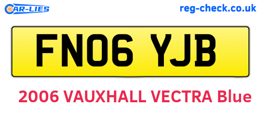 FN06YJB are the vehicle registration plates.