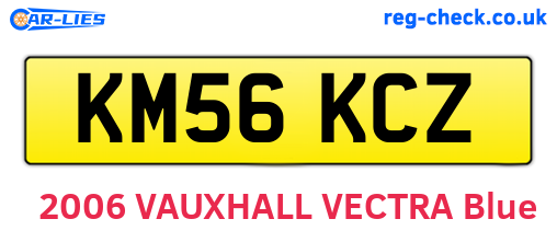 KM56KCZ are the vehicle registration plates.