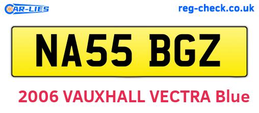 NA55BGZ are the vehicle registration plates.