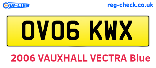 OV06KWX are the vehicle registration plates.