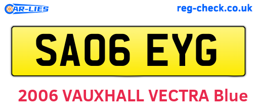 SA06EYG are the vehicle registration plates.