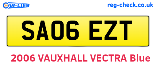 SA06EZT are the vehicle registration plates.