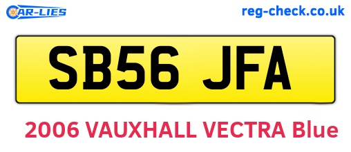 SB56JFA are the vehicle registration plates.