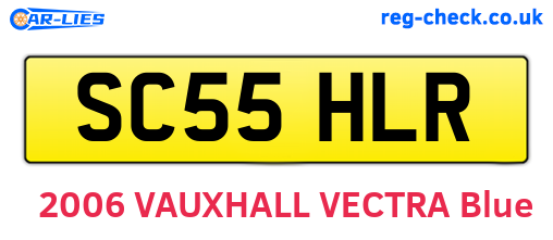 SC55HLR are the vehicle registration plates.