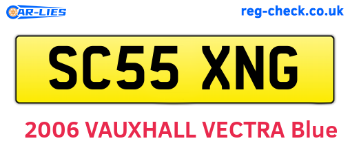 SC55XNG are the vehicle registration plates.