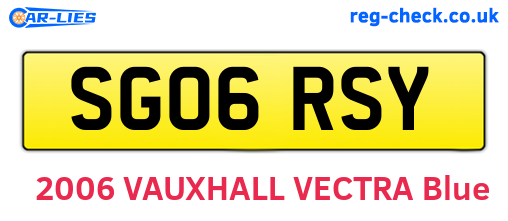 SG06RSY are the vehicle registration plates.