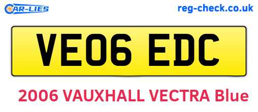 VE06EDC are the vehicle registration plates.