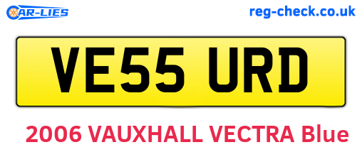 VE55URD are the vehicle registration plates.