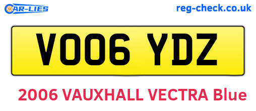 VO06YDZ are the vehicle registration plates.