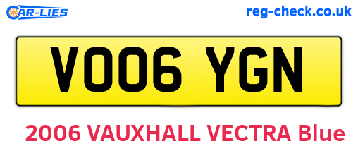 VO06YGN are the vehicle registration plates.