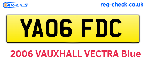 YA06FDC are the vehicle registration plates.