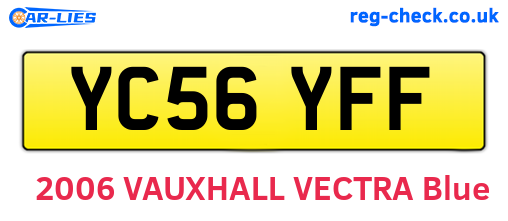 YC56YFF are the vehicle registration plates.