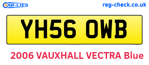YH56OWB are the vehicle registration plates.