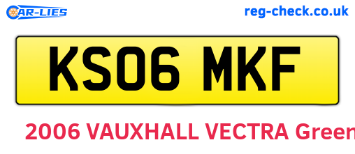 KS06MKF are the vehicle registration plates.